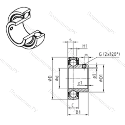 Подшипник шариковый радиальный US 211