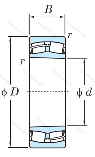 Сферический роликовый подшипник с конической посадкой на вал 22216 RHK / RHRKW 33 C 3 от производителя  KOYO