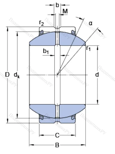 Шарнирный подшипник GEH 90 ES 2RS от производителя  SKF