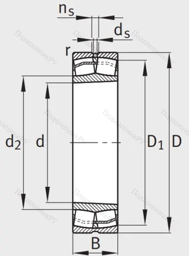 Сферический роликовый подшипник с конической посадкой на вал 22210 E 1 XL K от производителя  FAG