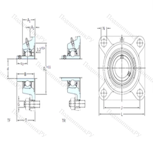 Подшипниковый узел шариковый радиальный FY 50 FM от производителя  SKF