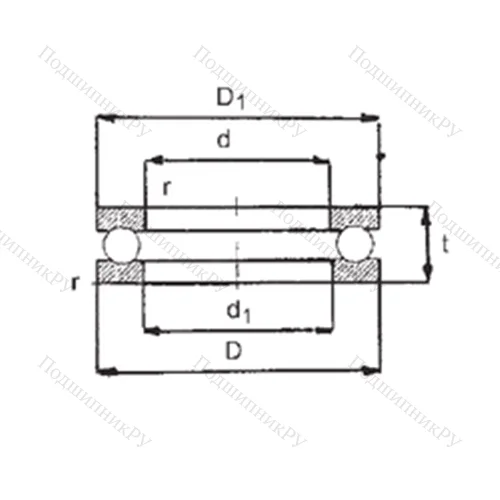 Подшипник шариковый упорный 0-5 от производителя  FBJ