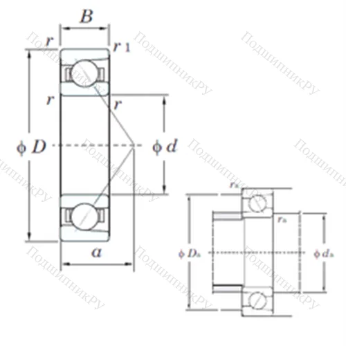 Подшипник шариковый радиально-упорный 7004B