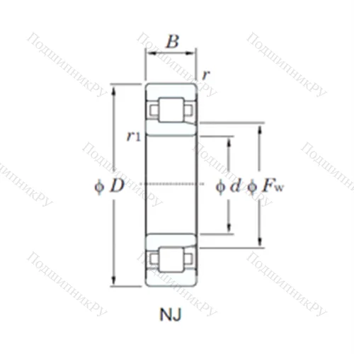 Подшипник роликовый радиальный NJ 310R