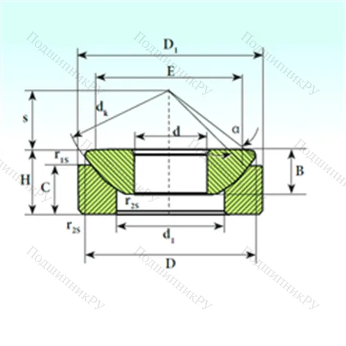 Подшипник скольжения сферический GX 220 CP от производителя  ISB