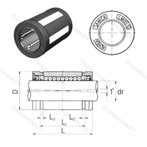 Подшипник шариковый линейный LMBS 24UU от производителя  Samick
