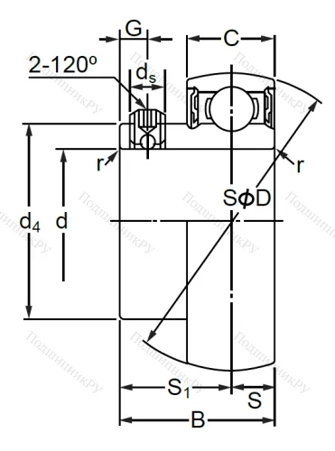 Корпусный подшипник SB 206 (AS 206 D 1) в Санкт-Петербурге