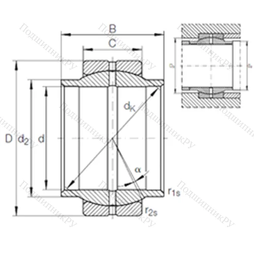 Подшипник скольжения сферический GE 40 LO