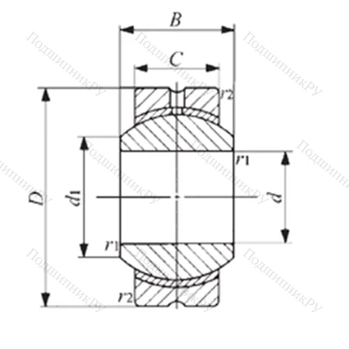 Подшипник скольжения сферический PB 20 от производителя  IKO