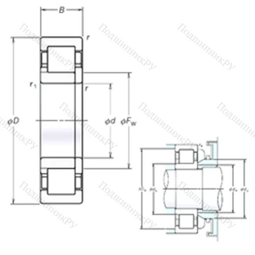 Подшипник роликовый радиальный NUP 2236EM