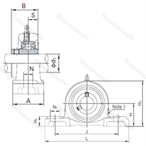 Подшипниковый узел шариковый радиальный UCPX 12 от производителя  NACHI Подшипниковый узел шариковый радиальный UCPX 12 от производителя  NACHI