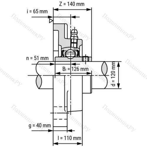 Подшипниковый узел UCF 324 - Вал: 120 мм от производителя  LPZ Подшипниковый узел UCF 324 - Вал: 120 мм от производителя  LPZ