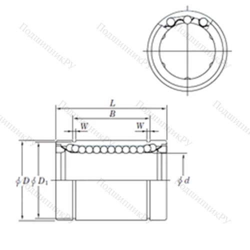 Подшипник шариковый линейный SESDM 8 от производителя  KOYO