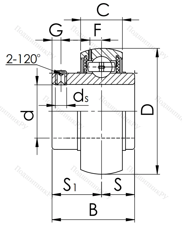 Корпусный подшипник UC 214 (480214 ГОСТ) в Санкт-Петербурге