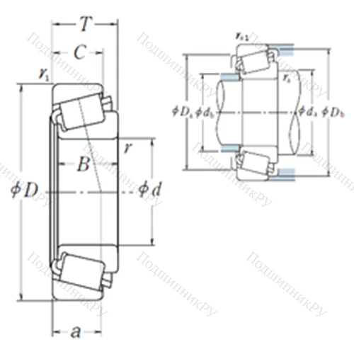 Подшипник роликовый радиально-упорный 72212/72487 от производителя  NSK