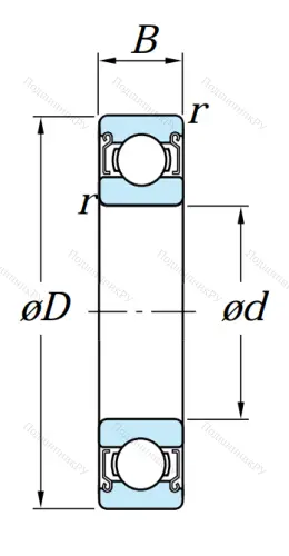 Шариковый однорядный подшипник 80122 (6022 ZZ) в Санкт-Петербурге