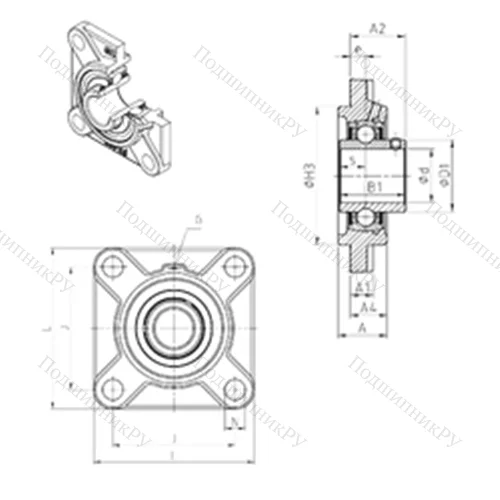 Подшипниковый узел шариковый радиальный UCFS 306 от производителя  SNR