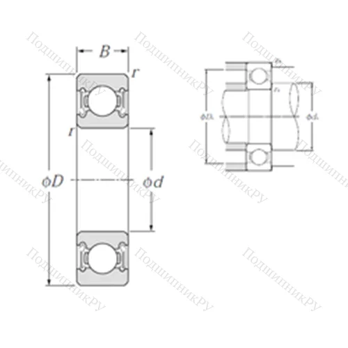 Подшипник шариковый радиальный 6701LLF от производителя  NTN