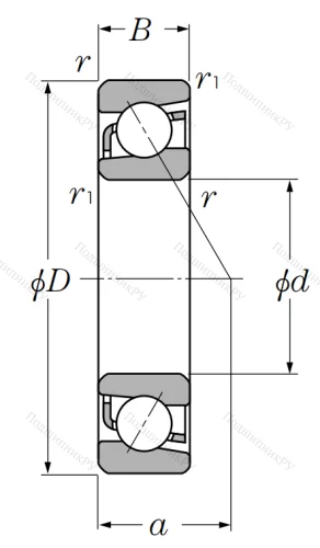 Однорядный шариковый подшипник 7018 от производителя  NTN