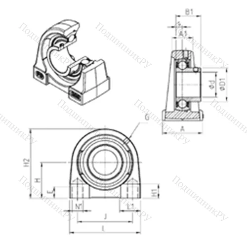 Подшипниковый узел шариковый радиальный USPG 203 от производителя  SNR