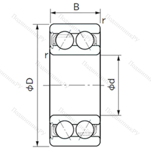 Подшипник шариковый радиально-упорный 5202ANS