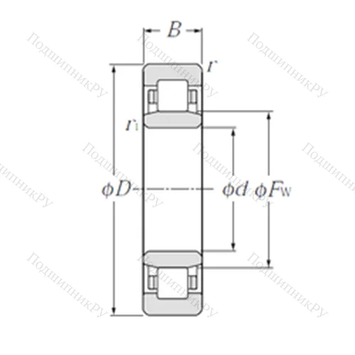 Подшипник роликовый радиальный NU 2309