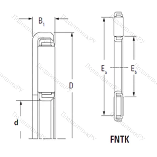 Подшипник игольчатый упорный FNTK-1228 от производителя  TIMKEN