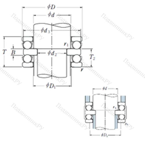 Подшипник шариковый упорный 52332X от производителя  NSK