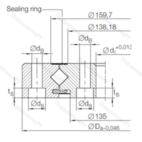 Подшипник роликовый опорно-поворотный XU 08 0149