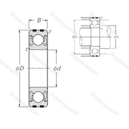 Подшипник шариковый радиальный EC-6000ZZ