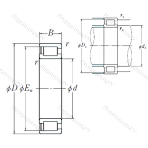 Подшипник роликовый радиальный NCF 3052V