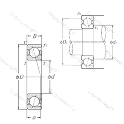 Подшипник шариковый радиально-упорный 7924C