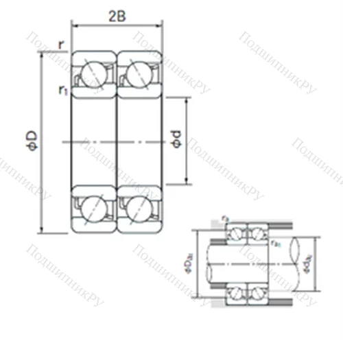 Подшипник шариковый радиально-упорный спаренный 7224CDT