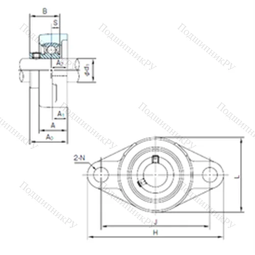 Подшипниковый узел шариковый радиальный BFL 206 от производителя  NACHI