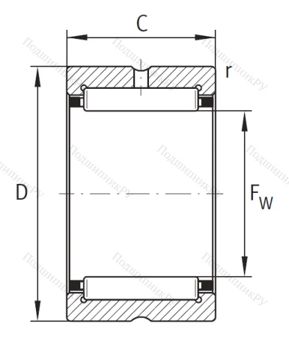 Игольчатый подшипник NK 24/20 XL от производителя  INA Игольчатый подшипник NK 24/20 XL от производителя  INA