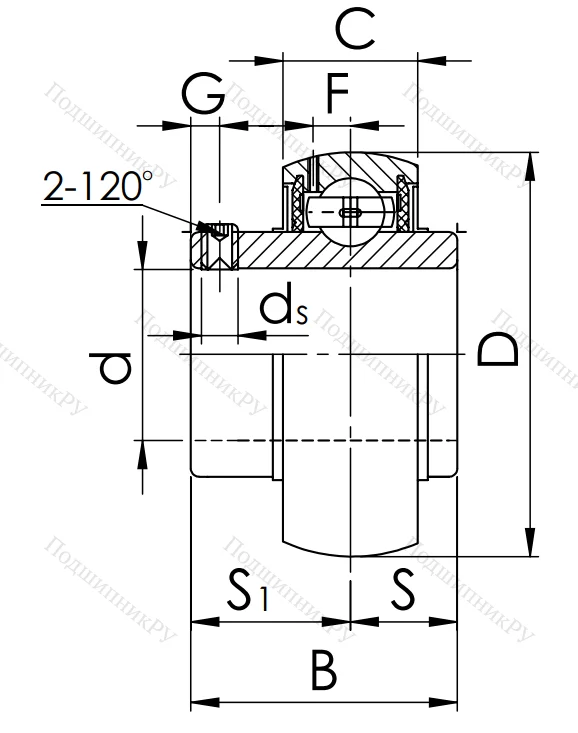 Корпусный подшипник UC 210 (480210 ГОСТ) в Санкт-Петербурге