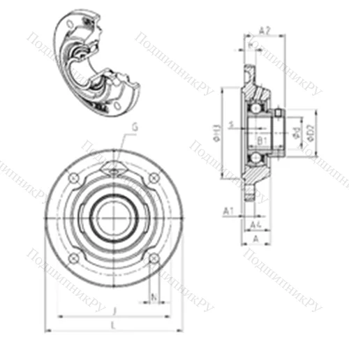 Подшипниковый узел шариковый радиальный ESFEE 206 от производителя  SNR