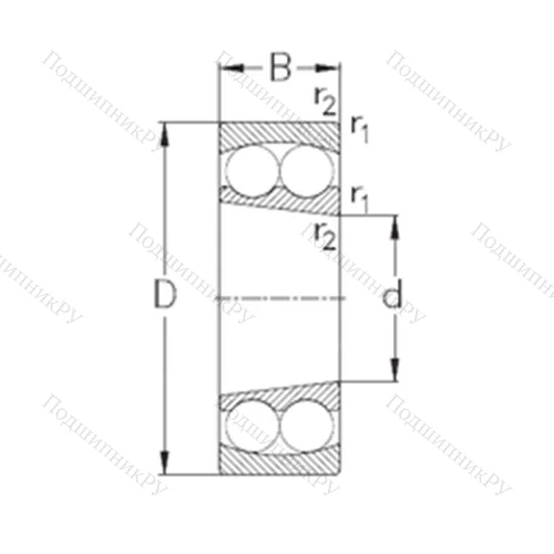 Подшипник шариковый радиальный самоцентрирующийся 2317-K от производителя  NKE Подшипник шариковый радиальный самоцентрирующийся 2317-K от производителя  NKE