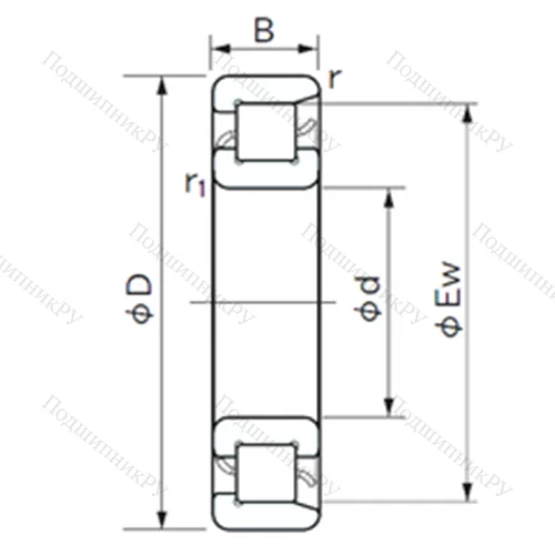 Подшипник роликовый радиальный NF 10/500