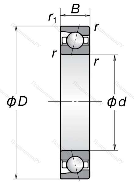 Однорядный шариковый подшипник 7207 AW от производителя  NSK
