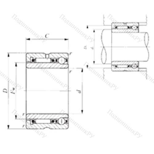 Подшипник комбинированный NATA 5908 от производителя  IKO