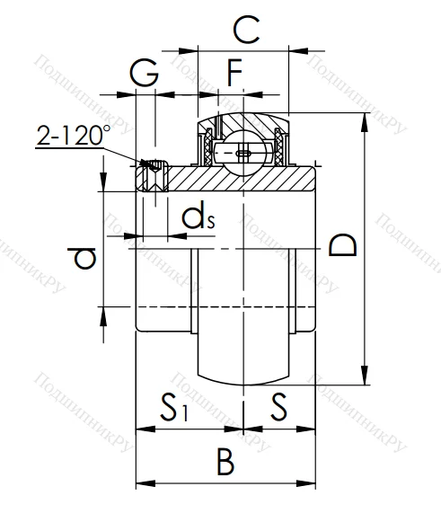 Корпусный подшипник UC 212 (480212) в Санкт-Петербурге