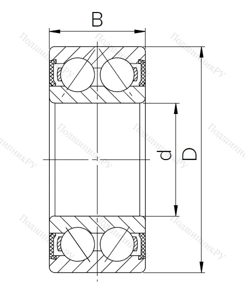 Радиально-упорный шариковый подшипник 3056210 2RS (3210 2RS) в Санкт-Петербурге