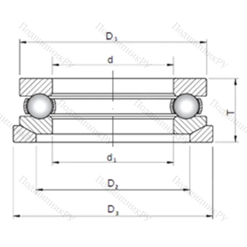 Подшипник шариковый упорный 53312U+U 312 от производителя  CX