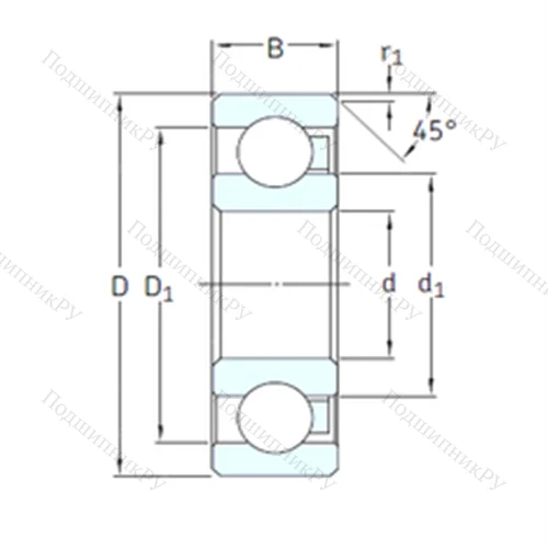 Подшипник шариковый радиальный 16005/HR 22T 2