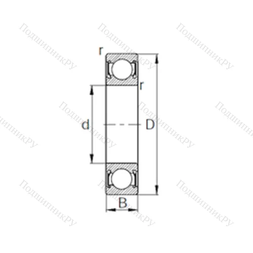 Подшипник шариковый радиальный W 6304-2RS от производителя  CYSD