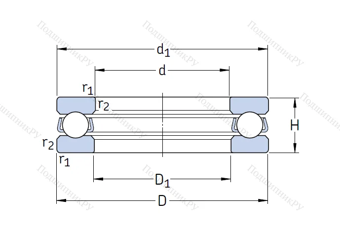 Упорный шариковый подшипник 51103
