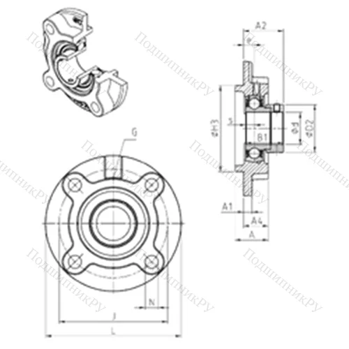 Подшипниковый узел шариковый радиальный ESFC 205 от производителя  SNR