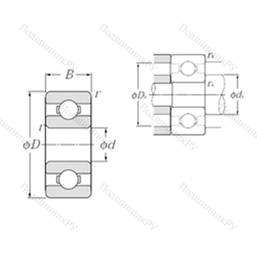 Подшипник шариковый радиальный R 168A от производителя  NTN