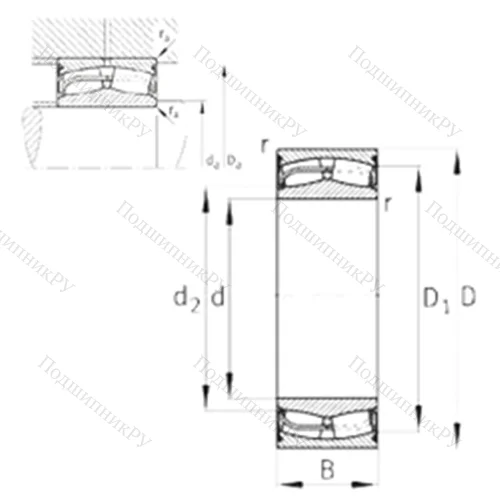 Подшипник роликовый радиальный самоцентрирующийся 24144-E 1-2VSR-H 40 от производителя  FAG